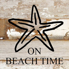 Sur Beachtime Panneau Mural Nr - Naturel Recyclé Avec Imprimé Noir 6x6