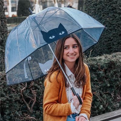 susino parapluie cloche transparent automatique - chat