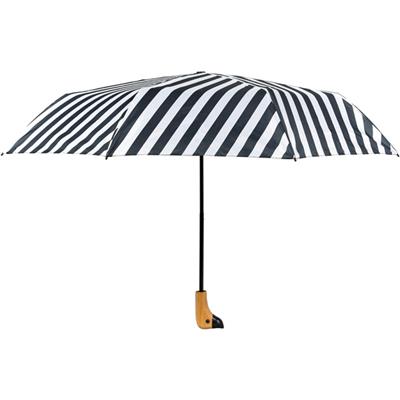 susino parapluie pliant femme - rayures noir et blanc - poignÃ©e tÃªte de canard donna