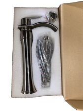 T Shall Faucet Basin Sink Mixer Tap Matte Brushed Nickel