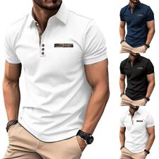 T-shirt à Revers Homme Colorblock Haut D'été Décontracté Mode Basique S 3xl