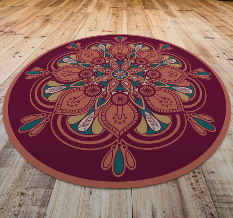 tenstickers - tapis vinyle tapis vinyle entrÃ©e fleur de mandala style indien donna