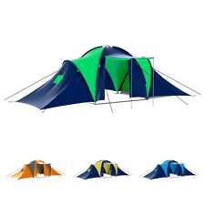  Tente De Camping 9 Personnes Randonnée Voyage Tente D'extérieur Tissu