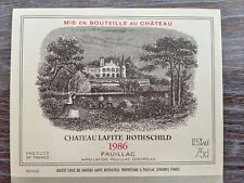Étiquette Château Lafite Rothschild 1986 - 75 Cl
