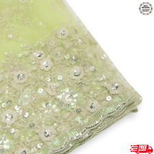 Tissu Embelli En Filet Avec Paillettes Pour Robes Et Saris Non Cousus (5,5 M)