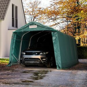 Toolport 3.3x4.8m Carport Tent / Portable Garage, Pvc 800, Dark Green With Statics (ground: Soil) - (58315)
