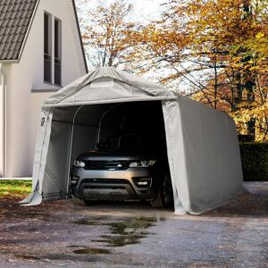 Toolport 3.3x4.8m Carport Tent / Portable Garage, Pvc 800, Grey With Statics (ground: Soil) - (58316)