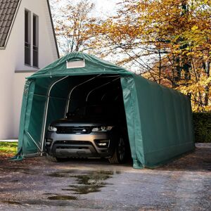 Toolport 3.3x7.2m Carport Tent / Portable Garage, Pvc 800, Dark Green With Statics (ground: Soil) - (58537)
