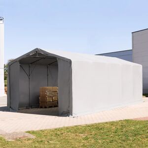 Toolport 6x10m - 3.0m Sides Pvc Industrial Tent With Zipper Entrance, Pvc 850, Grey Without Statics Package - (79899)