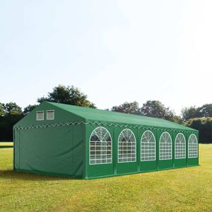 Toolport 6x12m 2.6m Sides Marquee / Party Tent W. Ground Frame, Pvc 1400 Fire Resistant, Dark Green - (5299)