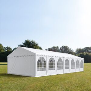 Toolport 6x14m 2.6m Sides Marquee / Party Tent W. Ground Frame, Pvc 1400 Fire Resistant, White - (7684bl)