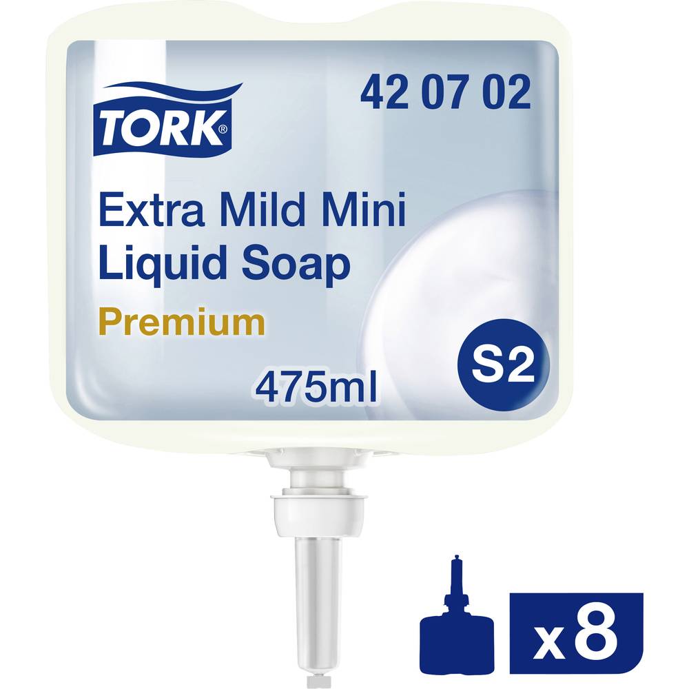 tork extra mild mini 420702 savon liquide 475 ml 8 pc(s)