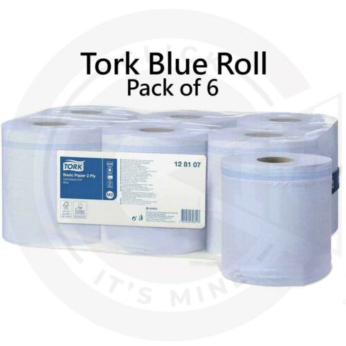Tork Mini Centrefeed Roll 2-ply 150m Blue Pack Of 6 128107