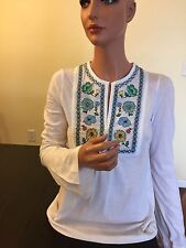 Tory Burch $195 Nwt Designer Cotton White Perah Top Sweater Blouse Size Xs - S 