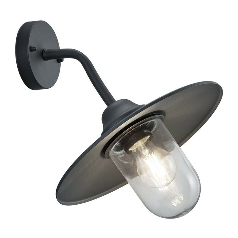 trio lighting brenta vintage outdoor dome wall lamp anthracite ip44