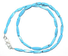 Turquoise Gemme 925 Argent Fin 4-14 Mm Perles 30.5-102cm Strand Colliers Rt-63