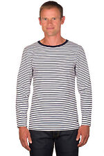 Ugholin T-shirt Marinière Homme Coton Rayé Blanc/bleu Manches Longues