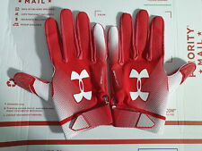 Under Armour Spotlight Nfl Adult Football Gloves Style 1304698 Red/white