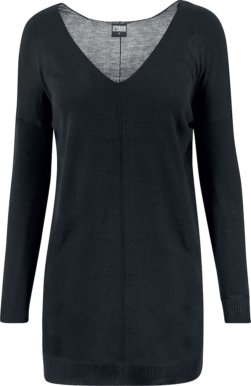 urban classics sweat-shirt de - sweat fin tricot oversize col v - xs Ã  4xl - pour femme - noir donna