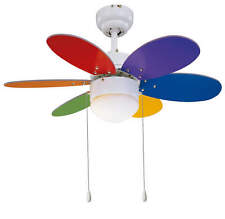 Ventilateur De Plafond Avec éclairage Et Tirette Rainbow Color Multicolore 76 Cm