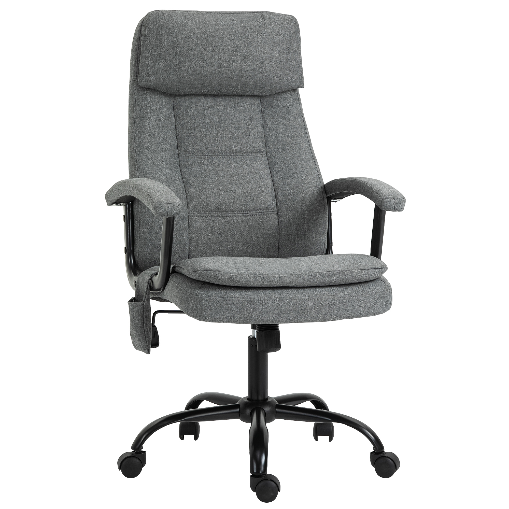 vinsetto fauteuil chaise de bureau chaise manager massant pivotant hauteur rÃ©glable tissu lin gris donna