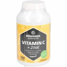 Vitamine C 1000 Mg Dose Élevée + Zinc Végétalien Comprimés 180 Pièces