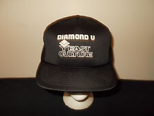 Vtg-1980s Diamond V Yeast Culture Farming Ag Mesh Trucker Snapback Hat Sku29