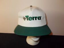 Vtg-1980s Terra Nitrogen Farming Ag Golf Leather Strapback Hat Sku24