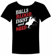 Western Rodeo Bull Riding Cowboys T-shirts Apparel Clothing Fashion Black Red
