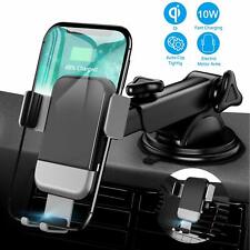 Wireless Car Charger 10w Qi Fast Charging Auto-clamping Car Mount,phone Holder