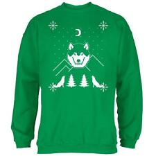 Wolf Ugly Christmas Irish Green Adult Sweatshirt
