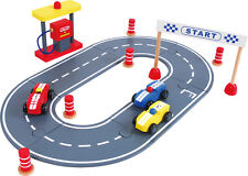 Wooden Car Racing Car Toy Set Discoveroo Preschool Pretend Play