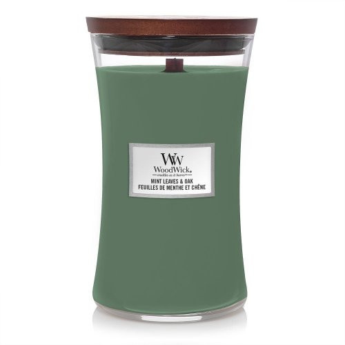 Woodwick Scented Candle Hourglass Mint Leaves & Oak Big