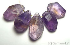 Xl 5 Pcs Amethyst 29-35mm Faceted Nugget Beads Natural Rare /n3