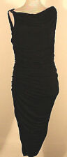 Xs 2b Bebe Black Ruched Tube Strapless Knee Length Dress Gold Ring Nwt Small 0 2