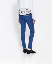 Xx Y Zara Basique Bleu Foncé Slim Jeans Moulant Pantalon Uk 8 Us 4 Ue 36