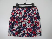 Yumi Kim Red/white/blue Floral Print 100% Silk Peplum Mini Skirt Nwt Sz: Xs