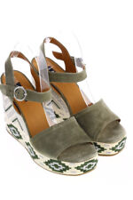 Zinda Leder-sandaletten Avec De La Broderie Dans -stil 40 Vert Olive D'Été 636