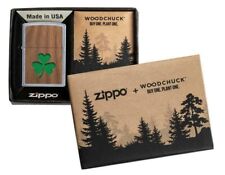 Zippo ★ Woodchuck Clover (2 Sided - Walnut Emblem)